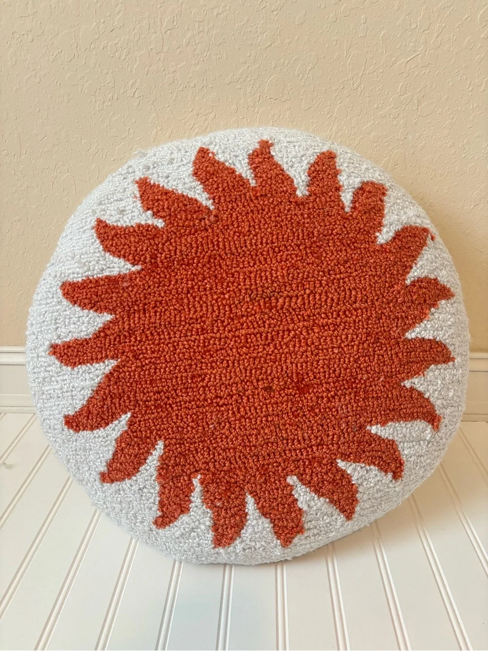 Circular Boho Hippie Sun Celestial Design Pillow 18